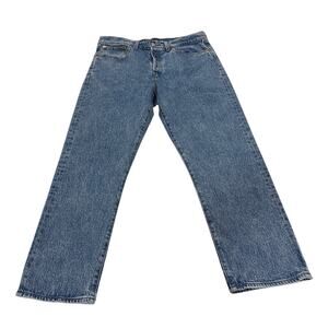 Levis Womens 31 Denim Wedgie Straight Jeans Solid Button Fly Closet Staple